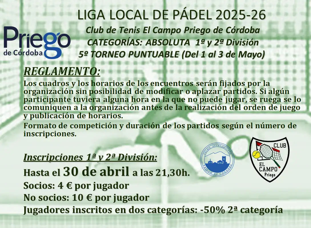 V TORNEO PÁDEL